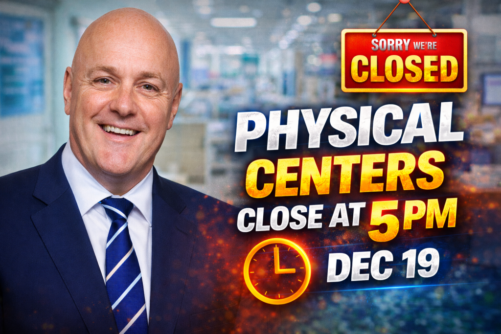 Office Hours Update Physical Centers Close at 5 PM Dec 19, Regional Hubs Open 10–2