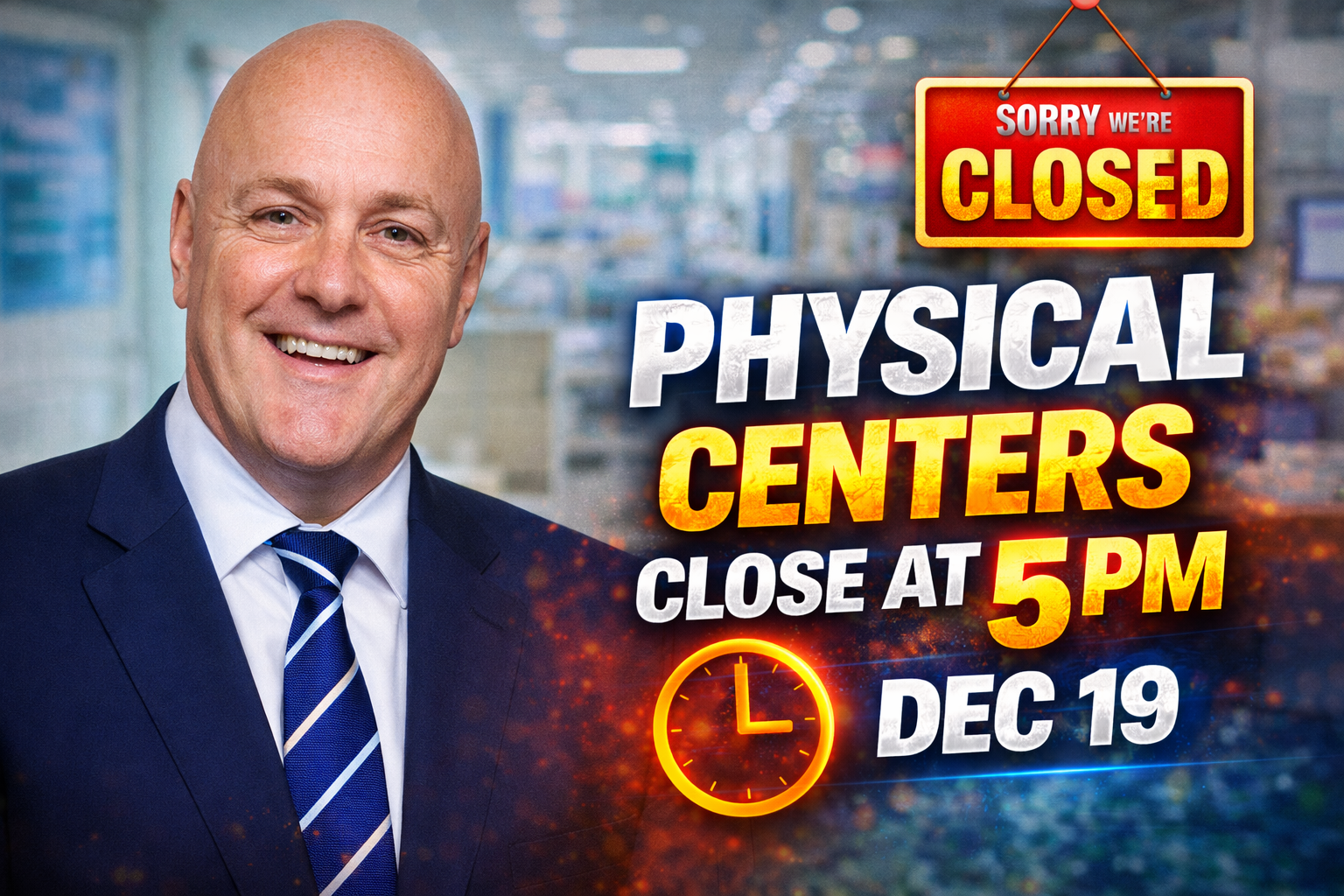Office Hours Update Physical Centers Close at 5 PM Dec 19, Regional Hubs Open 10–2