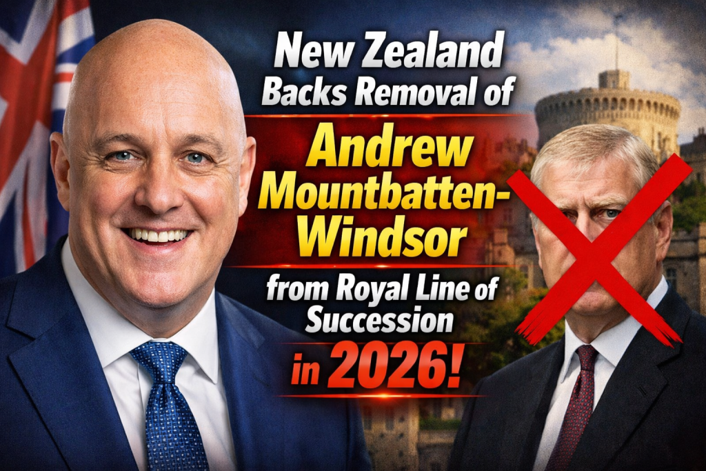 New Zealand Backs Removal of Andrew Mountbatten-Windsor from Royal Line of Succession in 2026