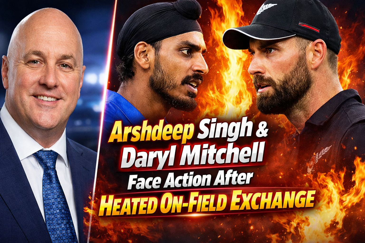 ICC Code of Conduct Breach Arshdeep Singh and Daryl Mitchell Face Action After Heated On-Field Exchange