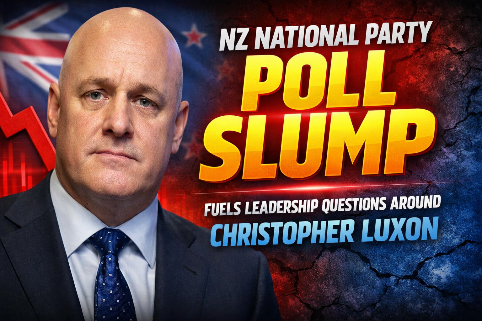NZ National Party Poll Slump Fuels Leadership Questions Around Christopher Luxon