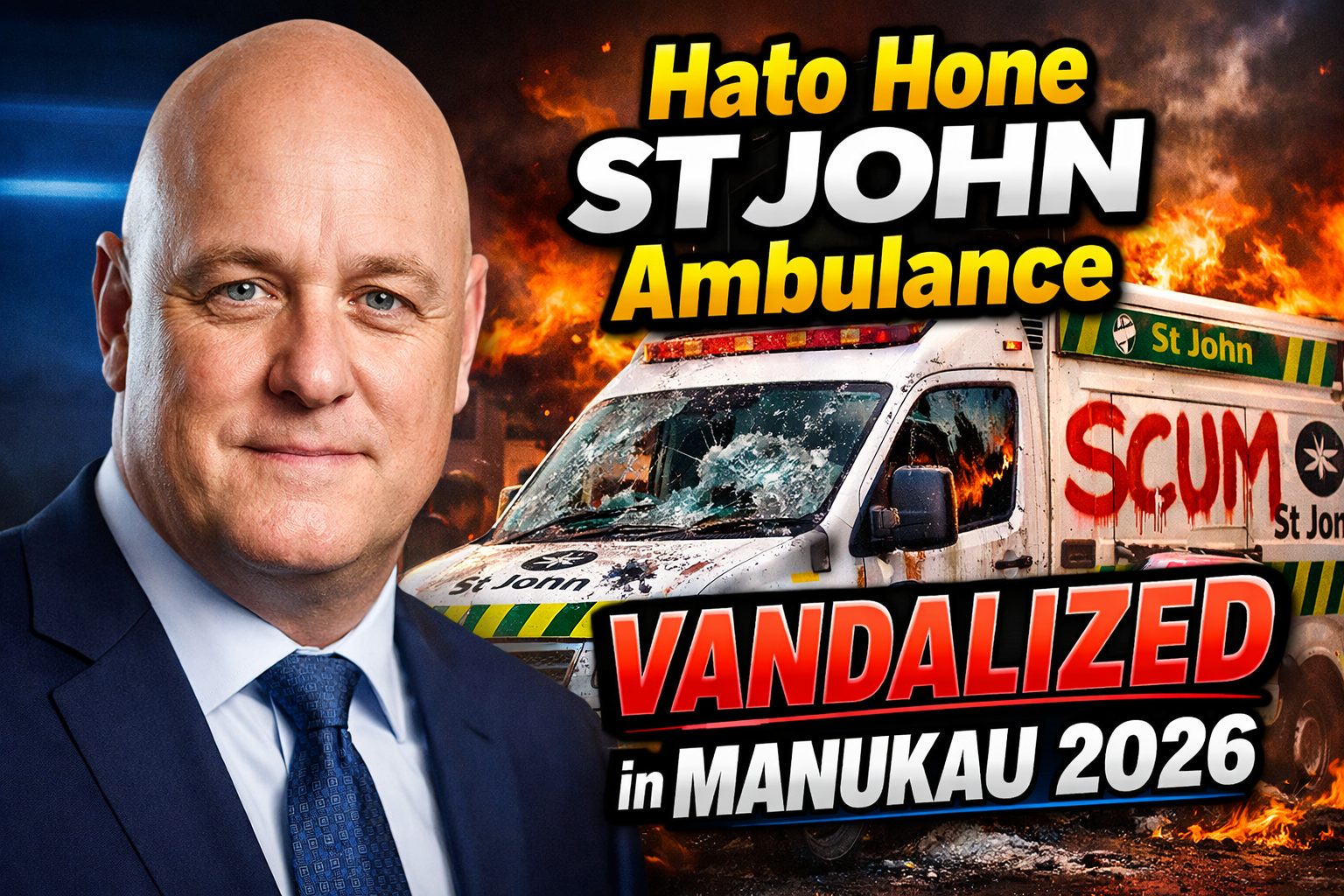 Hato Hone St John Ambulance Vandalized in Manukau 2026 Emergency Response Disrupted